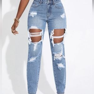 Size L ripped jeans new condition